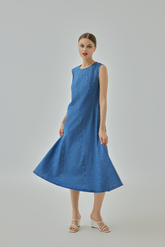 Jopline Denim Godet Midi Dress